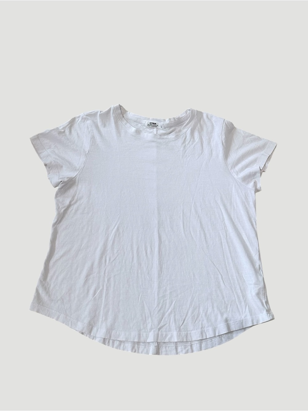 Cotton On White Women’s size L Crewneck Short Sleeve Tee 100% Cotton Casual